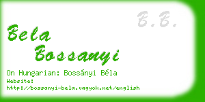 bela bossanyi business card