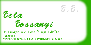 bela bossanyi business card